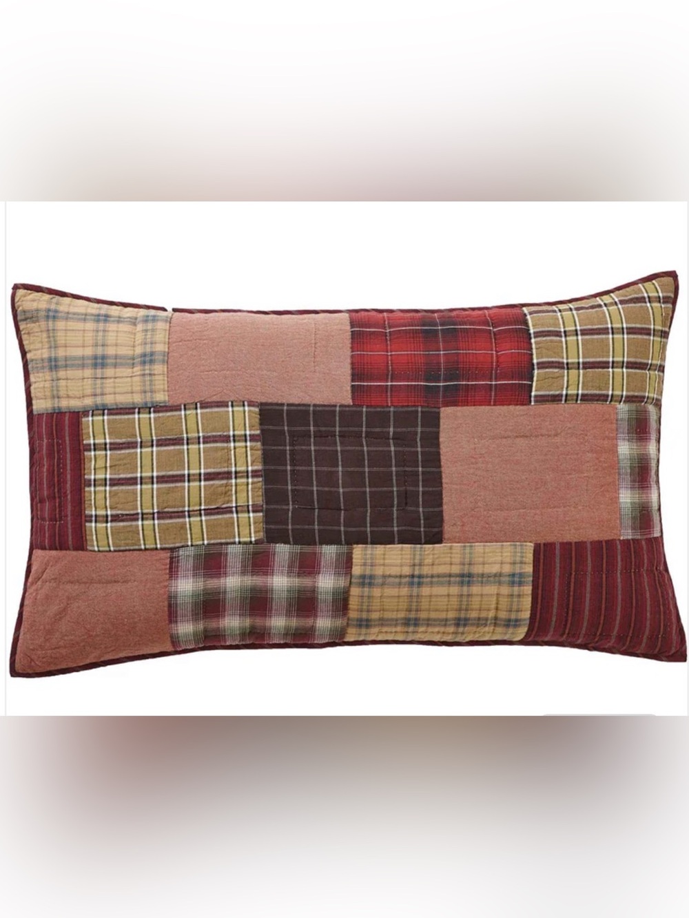 VHC Brands Wyatt Rustic Patchwork King Sham 21x37